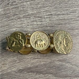 Gold-Tone Coin Link Bracelet - Women’s Jewelry